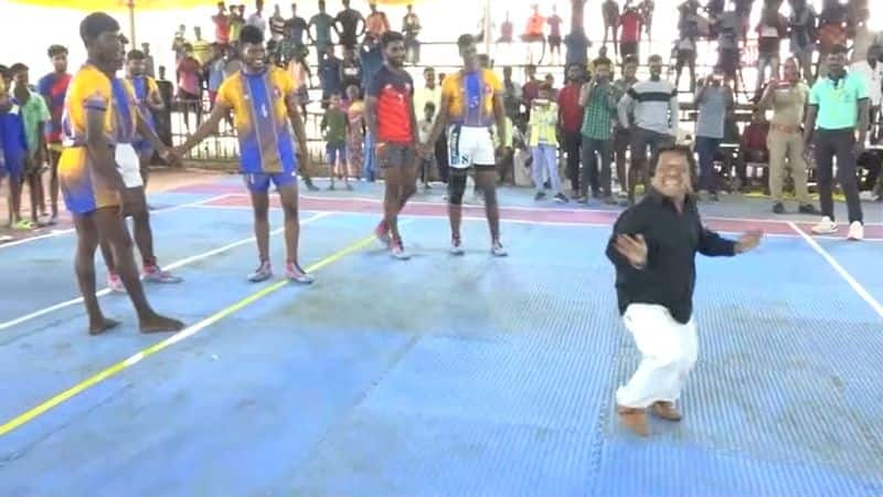 actor kingkong inaugurate and played kabaddi in trichy