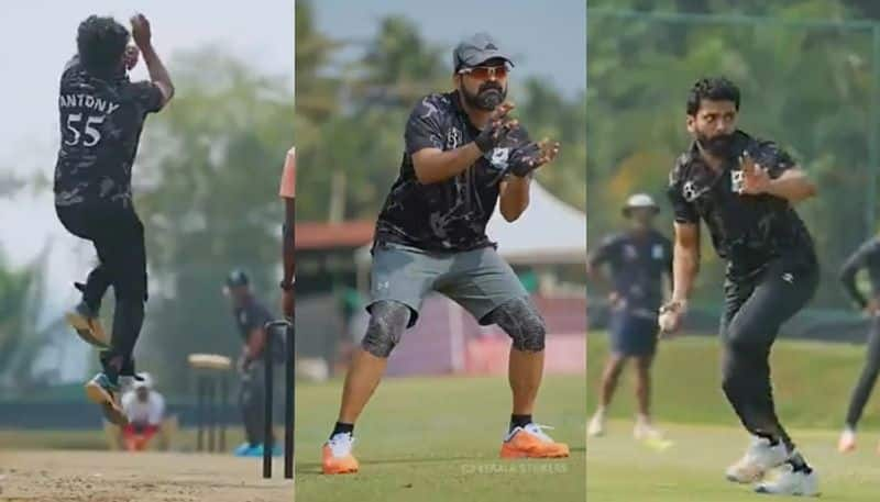 c3 kerala strikers training session video kunchacko boban antony varghese manikuttan nsn