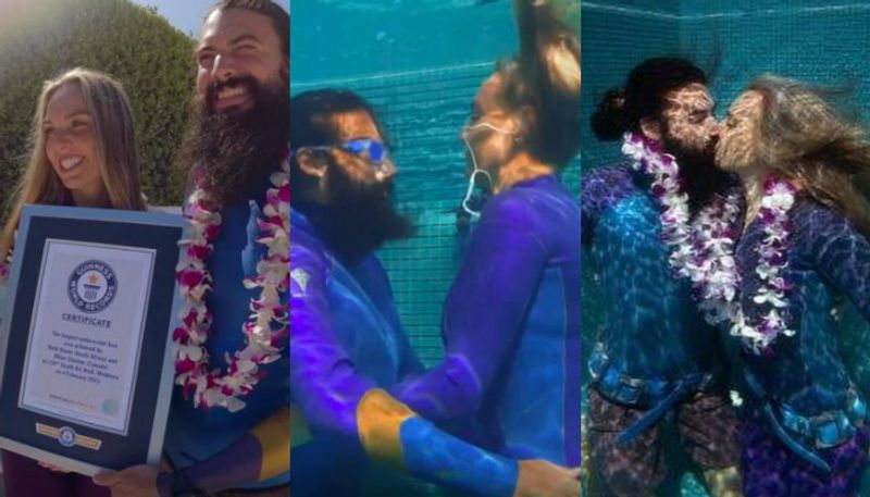 Couples 4 Minutes 6 Seconds Underwater Kiss Sets World Record azn 