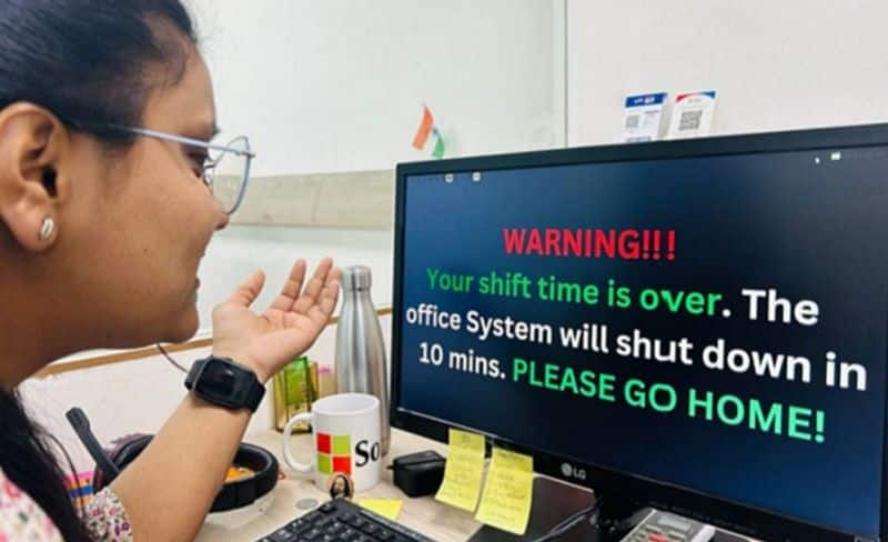 madhya pradesh based it company  pops warning to remind employees to head home after working hours ash