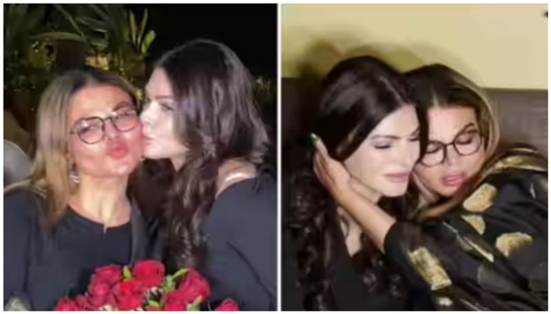 Rakhi Sawant and Sherlyn Chopra Friendship again hhug it out in front of everyone