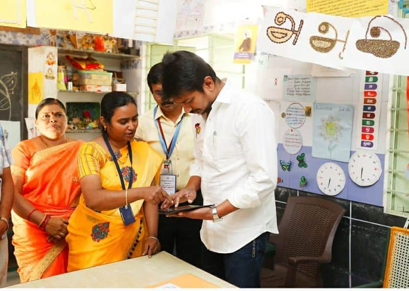 minister udhayanidhi stalin inspect government school in salem