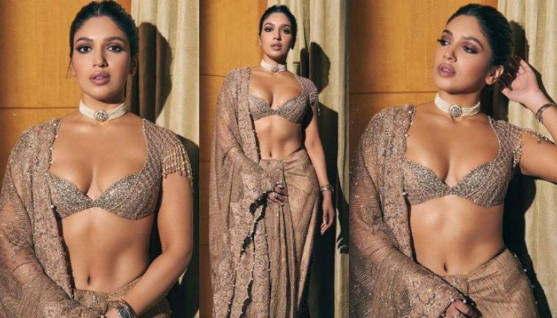 bhumi pednekar in shimmery lehenga choli azn