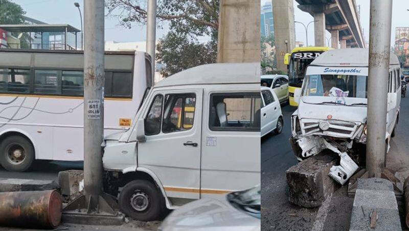 Chennai Vadapalani van accident .. 10 IT employees injured