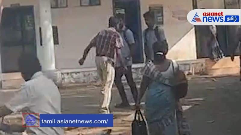 government school headmaster hit students using stick