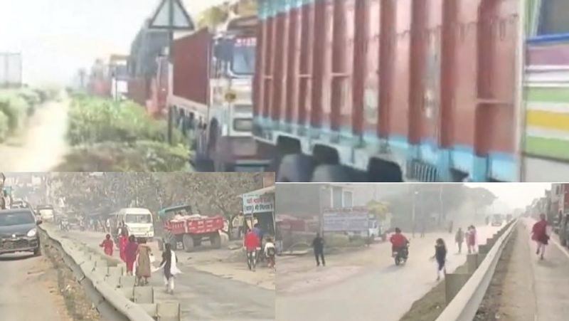 Sudden traffic jam, Girl students run 2 km to join examination center in time at Bihars Kaimur akb