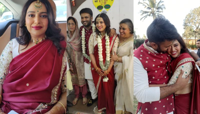 Swara Bhasker wears mothers saree to wedding with Fahad Ahmad azn