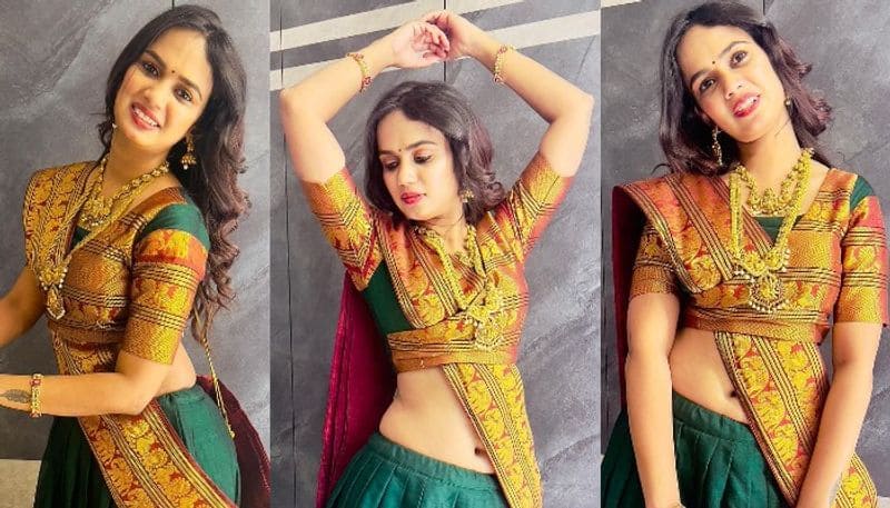 Bigg Boss fame Ariyana Glory mesmerizing in traditional wear 