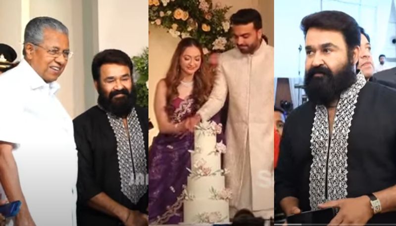 mohanlal  attending  K.Madhavan Son's Wedding Reception  nrn 