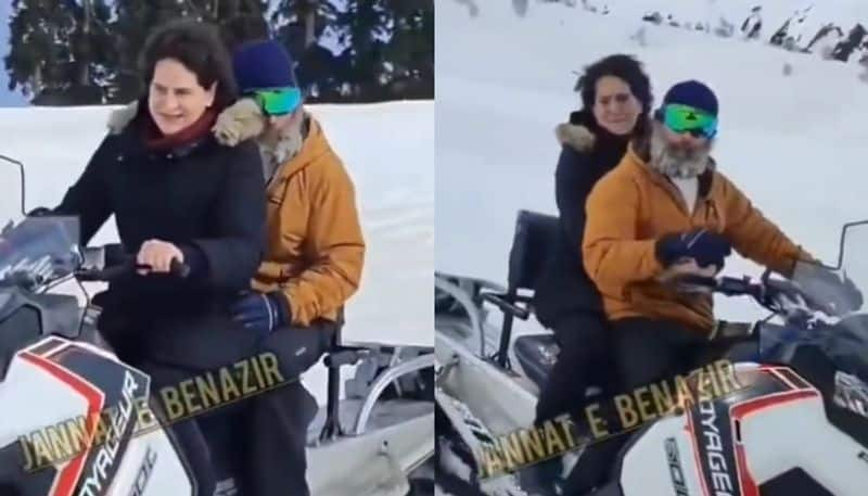 rahul gandhi and priyanka gandhi rides snowmobile together hyp