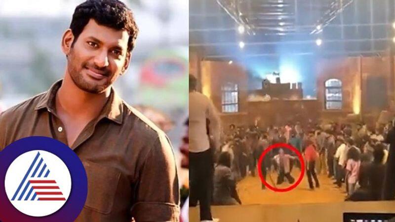 Vishal escapes from a speeding truck in mark antony film shooting vcs 