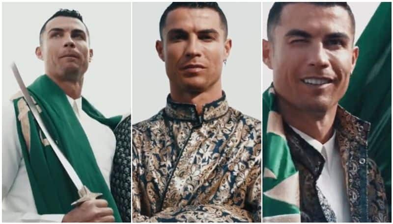 Cristiano Ronaldo saudi arabia founding day celebrations video viral btb