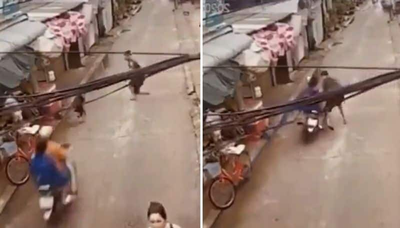 Watch Man's lightning reflex saves toddler from being hit by bike; netizens showers praises-tgy