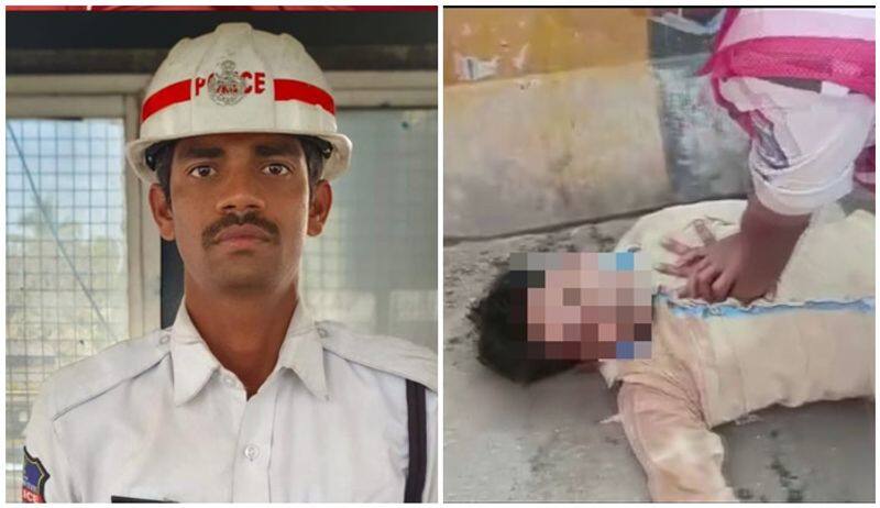 Man Collapses After Heart Attack Traffic Police Constable Saves His Life By Giving CPR in Cyberabad san