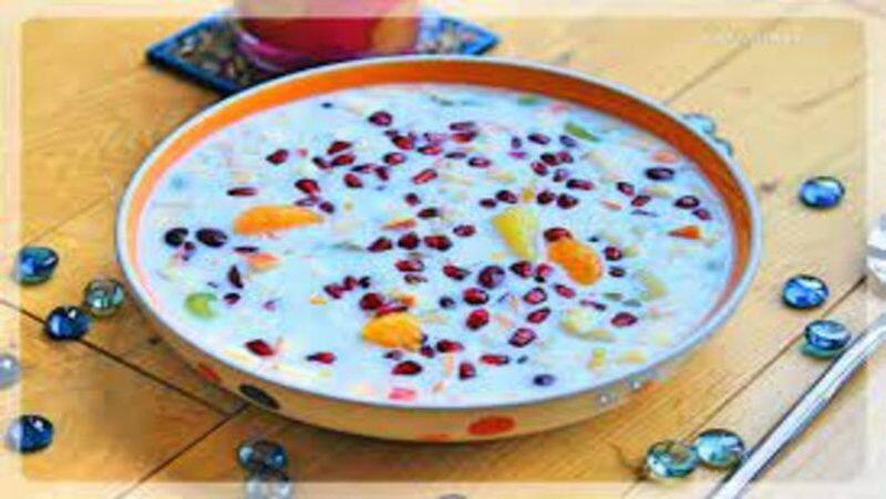 How to make Fruits Raitha in Tamil 