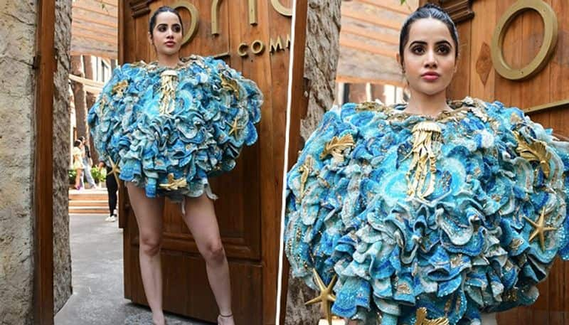 Urfi Javed SEXY Pics: Style icon looks breath-taking in blue colored ruffled ensemble outfit vma