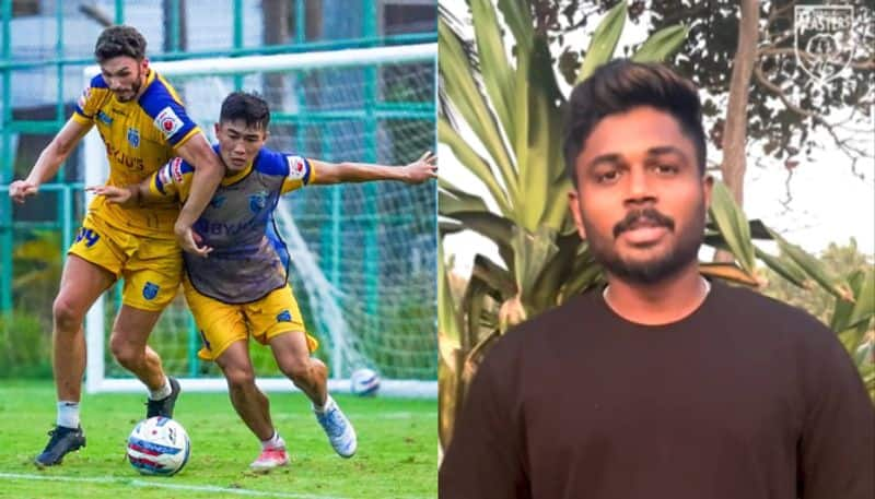 ISL 2022 23 Watch KBFC Brand Ambassador Sanju Samson welcomes fans to Kerala Blasters last home match jje 