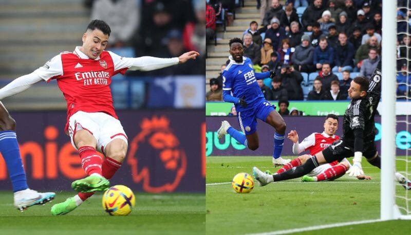 Premier League 2022 23 Arsenal running in top after beat Leicester City on Gabriel Martinelli goal jje