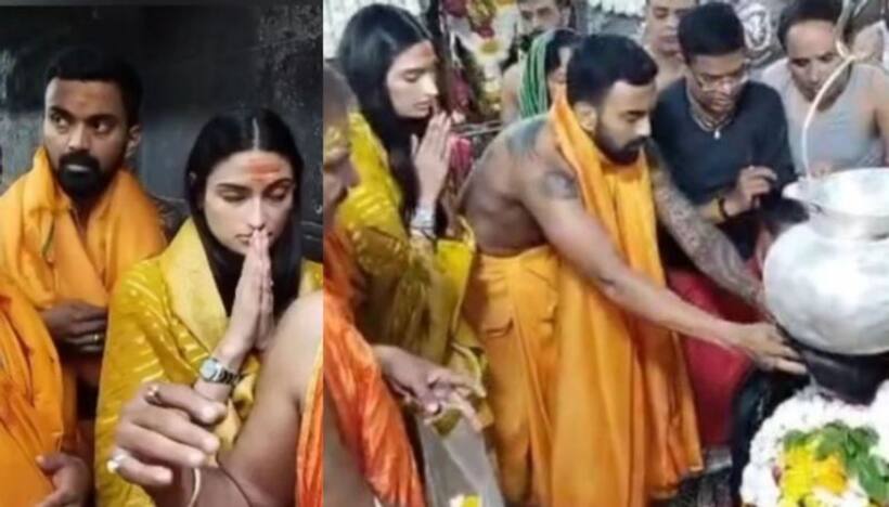 KL Rahul pays visit to Mahakaleshwar Temple with wife Athiya Shetty ahead of Indore Test vs Australia