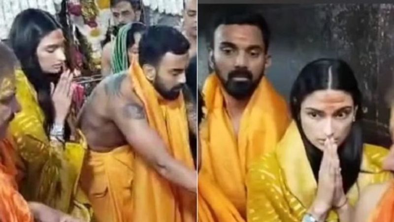 Under Fire KL Rahul and Athiya Shetty Visit Mahakaleshwar Temple Ahead of Indore Test san