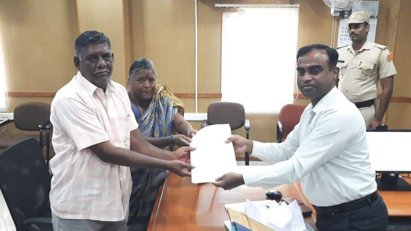 old pair petition to district collector in puducherry for asset issue