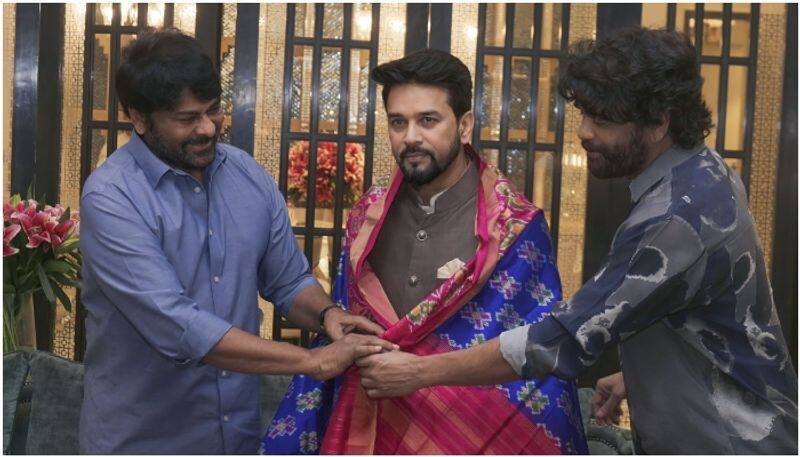 why did Anurag Thakur meets telugu star Chiranjeevi sgk