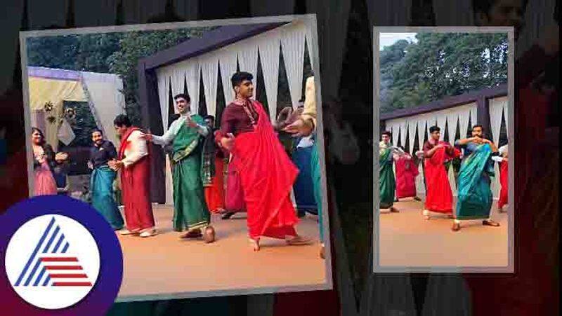 Men In Sarees Dance On Desi Girl For The Bride And Groom, viral video Vin