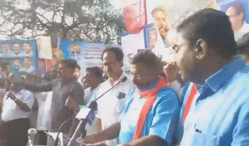 thirumavalavan participated protest against bjp at chennai