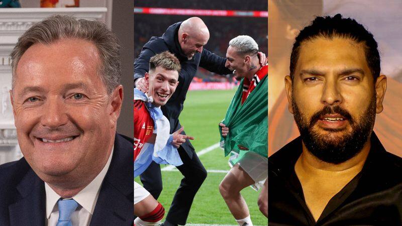 football Can you imagine Sir Alex Ferguson doing a crazed conga? - Piers Morgan-Yuvraj Singh engage in banter post Manchester United League Cup Final win-ayh