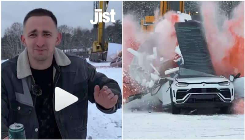 Youtuber destroyed expensive Lamborghini SUV car for getting viral prm  