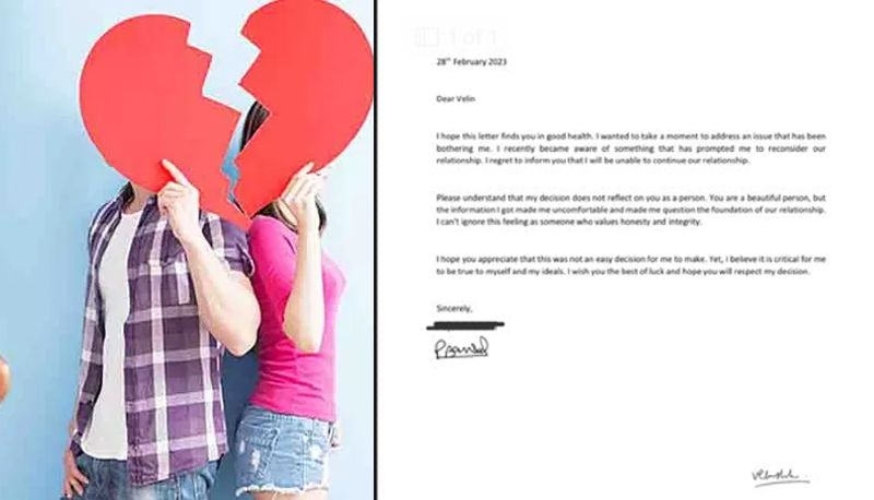 Boyfriend breaks up with his GF through a strange letter of closure Vin