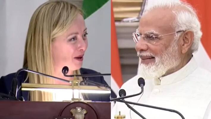 PM Narendra Modi with Giorgia Meloni 