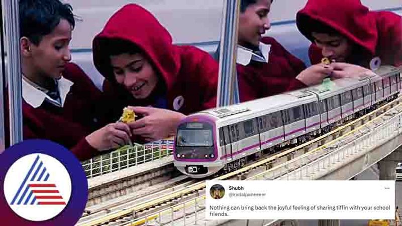 These boys sharing lunch box in metro and eats maggi