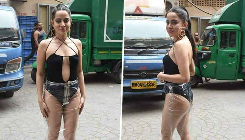 Urfi Javed SEXY Photos: Style Icon stuns fans in a black bikini and transparent plastic skirt vma