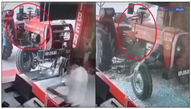 Viral video shows tractor starting on its own, entering shop in UP's Bijnor