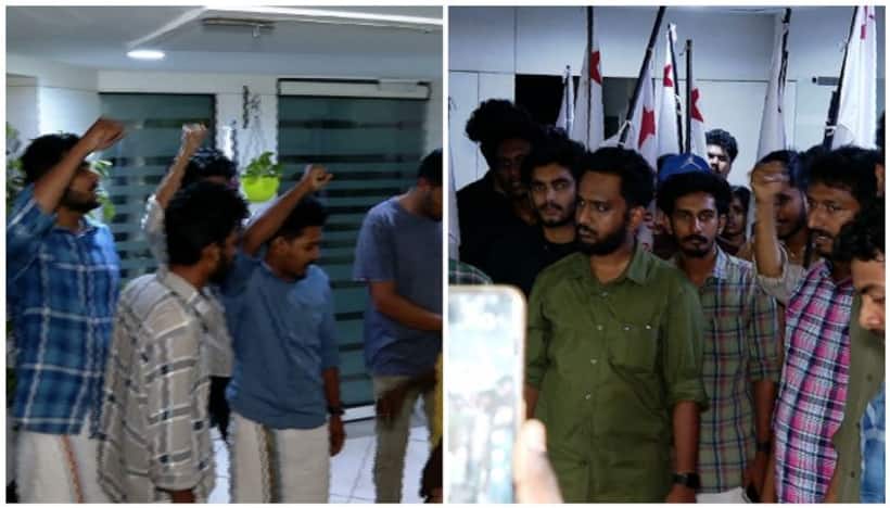 SFI hooliganism in Asianet News Kochi office; 30 member mob disrupts operations, threatens journalists