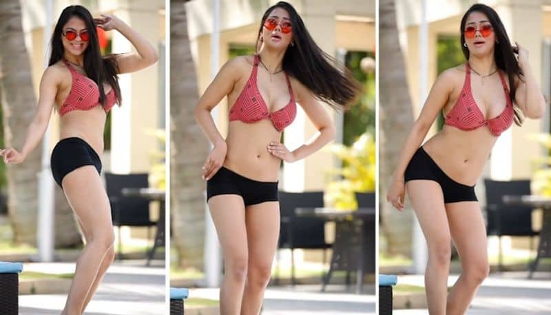 Namrata Malla SEXY Photos: Bhojpuri actress makes fans sweat, flaunts her toned body in red striped bikini vma