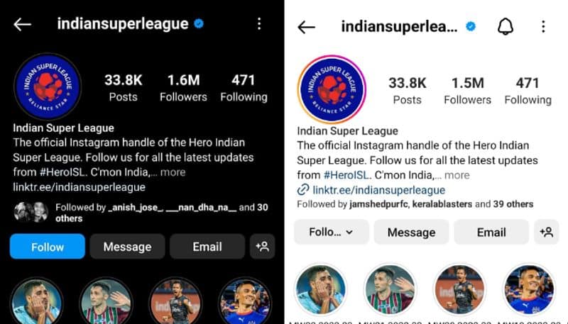 Kerala Blasters Manjappada fans started unfollow campaign in ISL official Instagram account after Sunil Chhetri Controversial goal jje