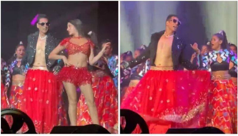 Akshay Kumar gets troll for dances with Nora Fatehi in a red lehenga sgk