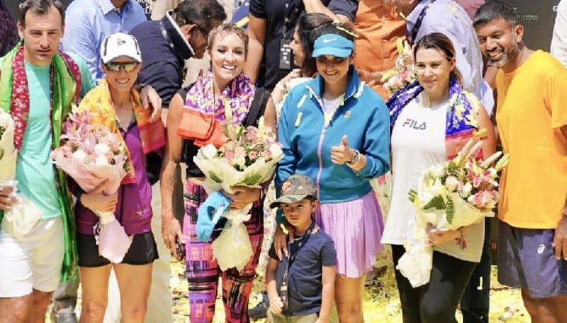 Sania Mirza bids tearful goodbye to Tennis in Hyderabad Yuvraj Singh Kiren Rijiju among the celebrities  attend Farewell kvn