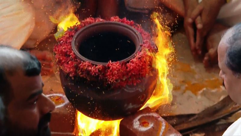 Preparing prasad in Raja rajeshwari nagar temple bangalore