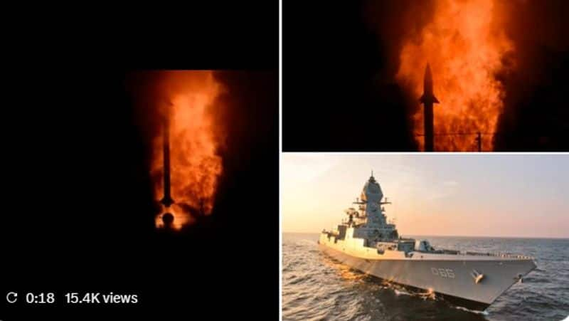 Indian Navy Successfully Test Fires Air Missile from INS Visakhapatnam akb