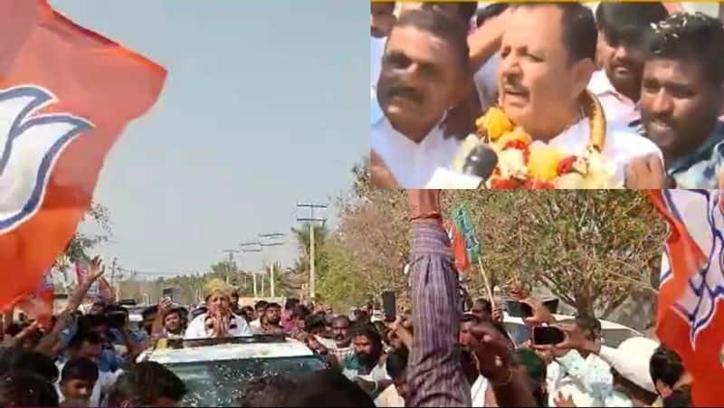 Bribery case Accuse Madal Virupakshappa Grand welcome by fallowers to Karnataka Assembly Election News Hour Video ckm