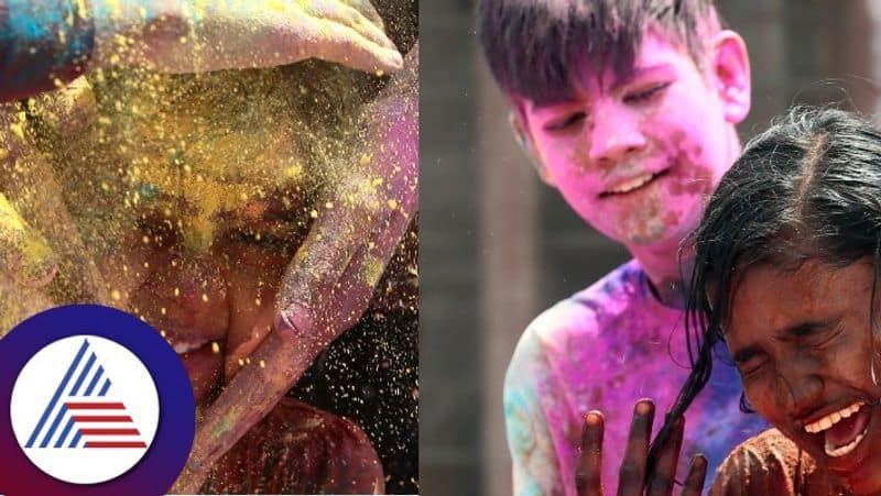 Children playing Holi with enthusiasm in Bengaluru skr