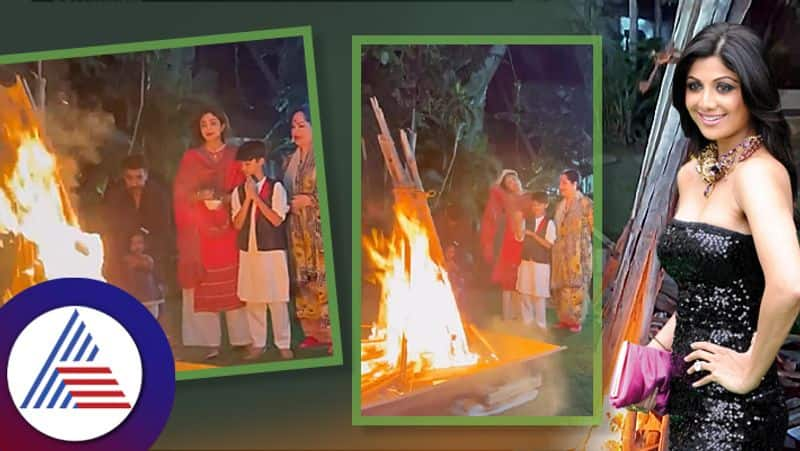 Shilpa Shetty trolled for burning holi with bamboo trolled by neteizens