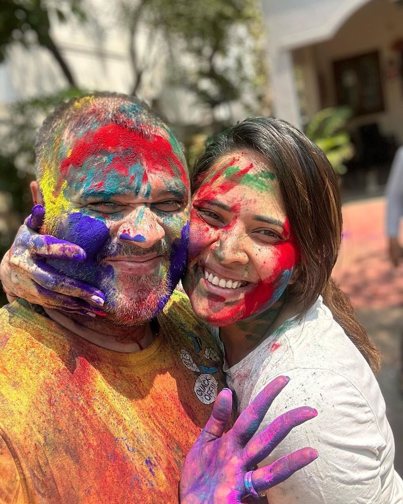 Anasuya Bharadwaj Holi Celebrations Anasuya Bharadwaj Holi Celebrations