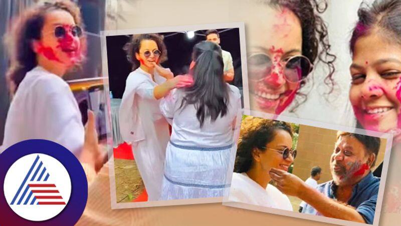 Kangana Ranaut played Holi on Chandramukhi 2 set 