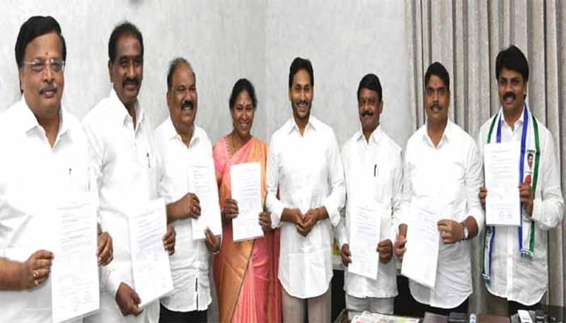  AP CM YS Jagan Gives   Form B  To  MLA Quota  MLC Candidates 