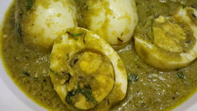 Protein rich Hariyali Egg Gravy Recipe in Tamil 