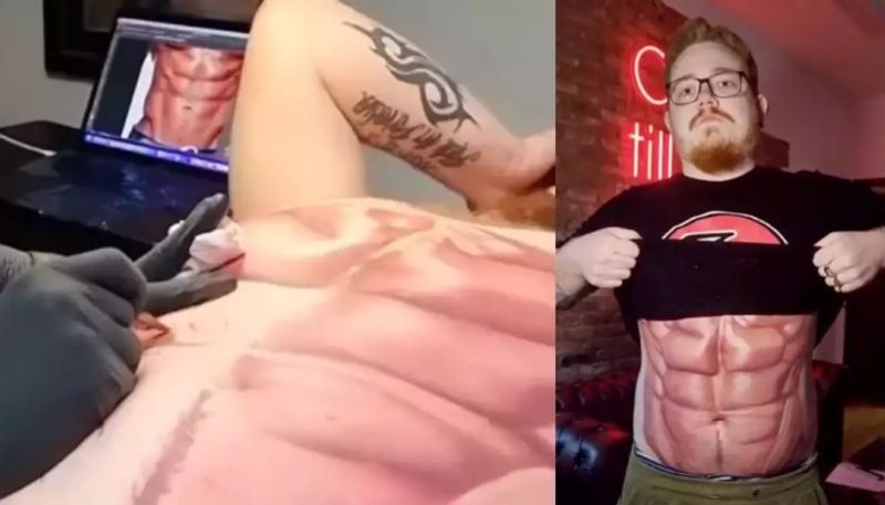 man tattooed six pack on his body watch the video hyp